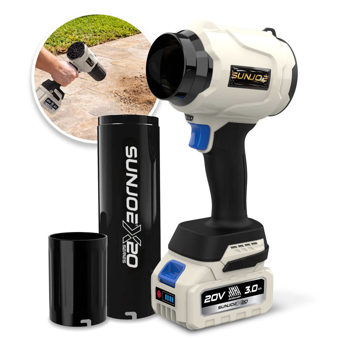Sun Joe X20-STORMJET-3A StormJet turbo blower kit with 3.0 Ah battery
