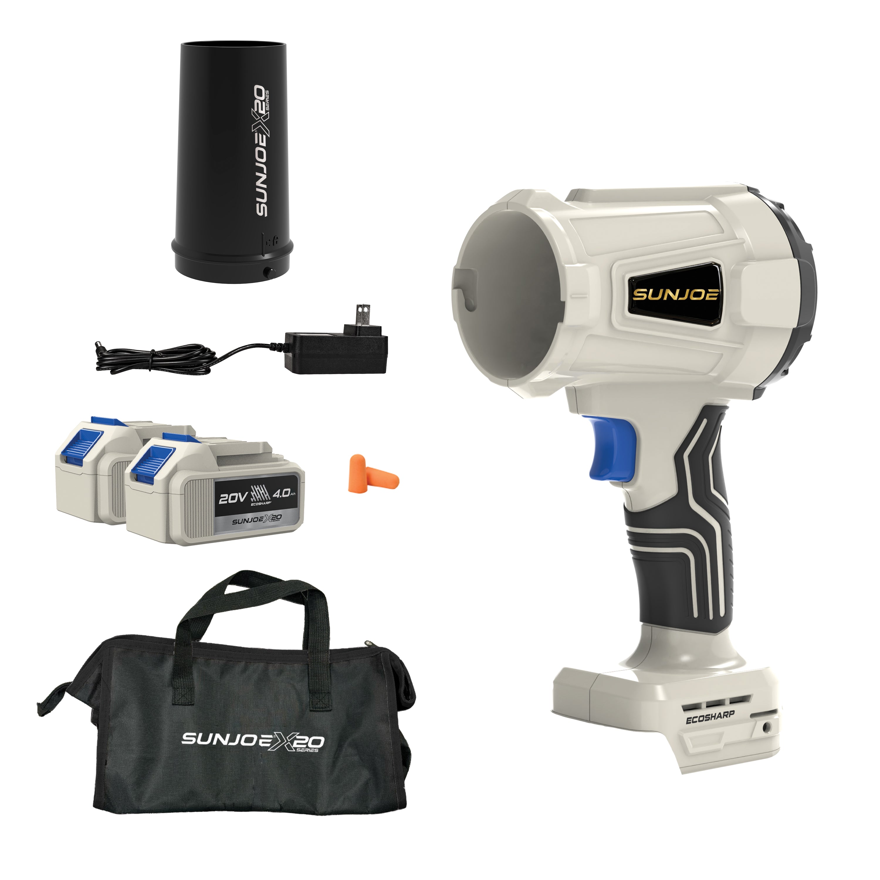 Sun Joe 20-Volt ECOSHARP Cordless X20 StormJet Handheld Turbo Blower |