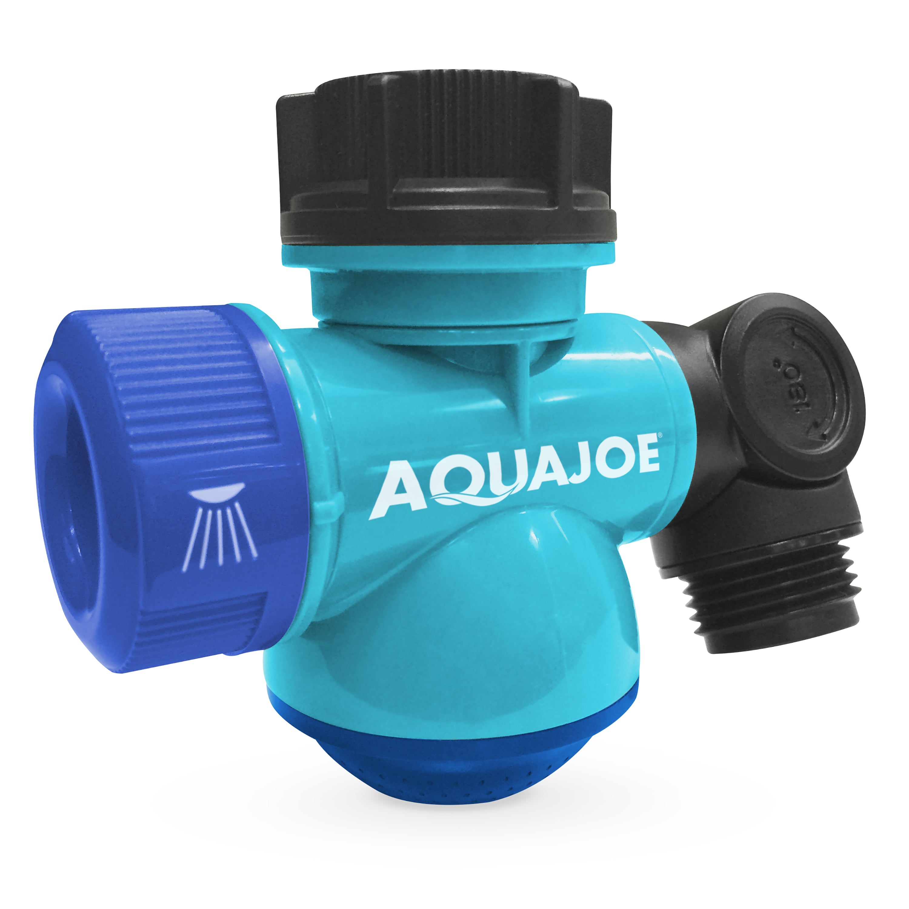 Aqua Joe SJI-MFGA1-AQU Multi-Function Outdoor Faucet and Garden Hose Tap Connector, Blue