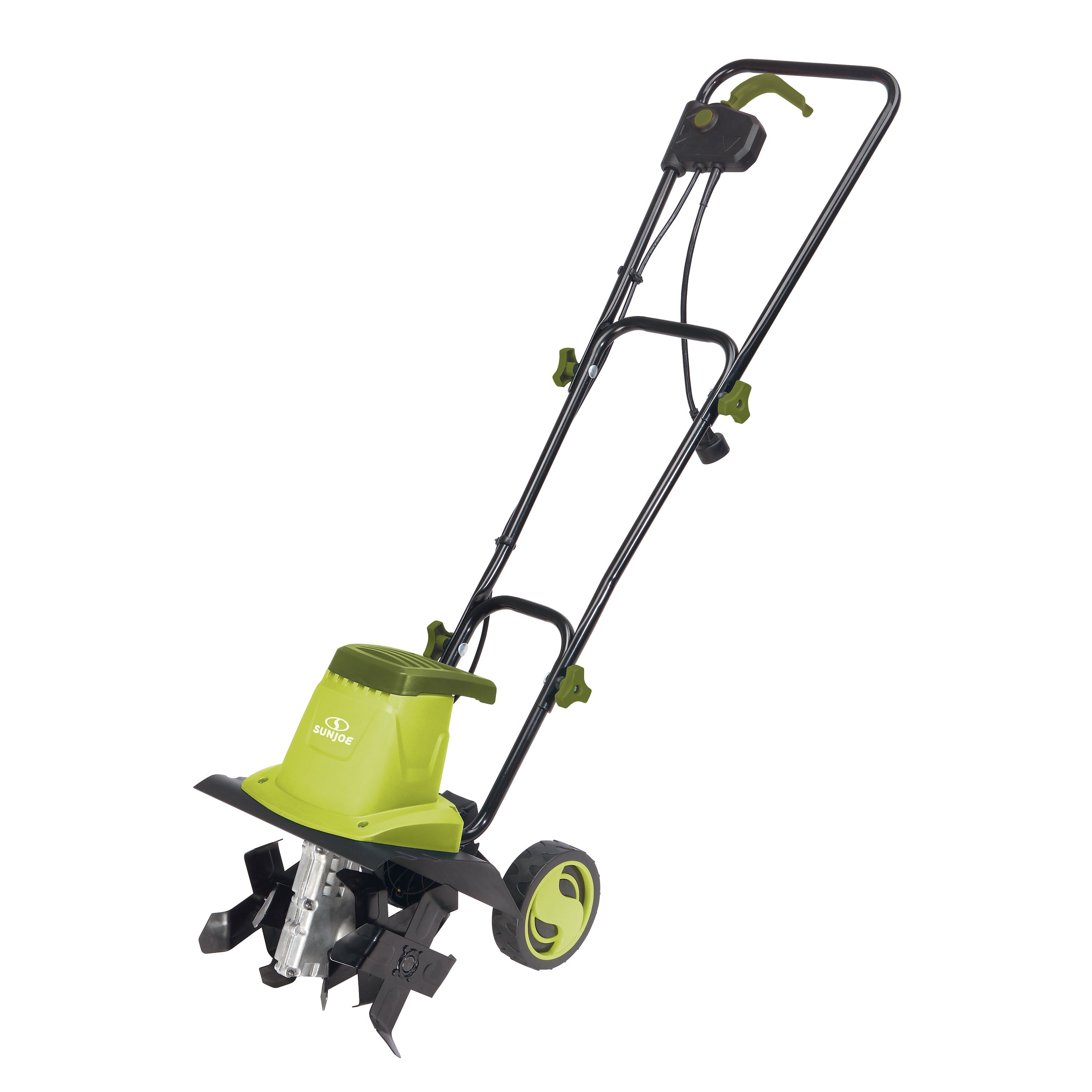 Sun Joe TJ602E Electric Garden Tiller + Cultivator | 12-inch | 8-Amp | 3-Position Height Adjustment