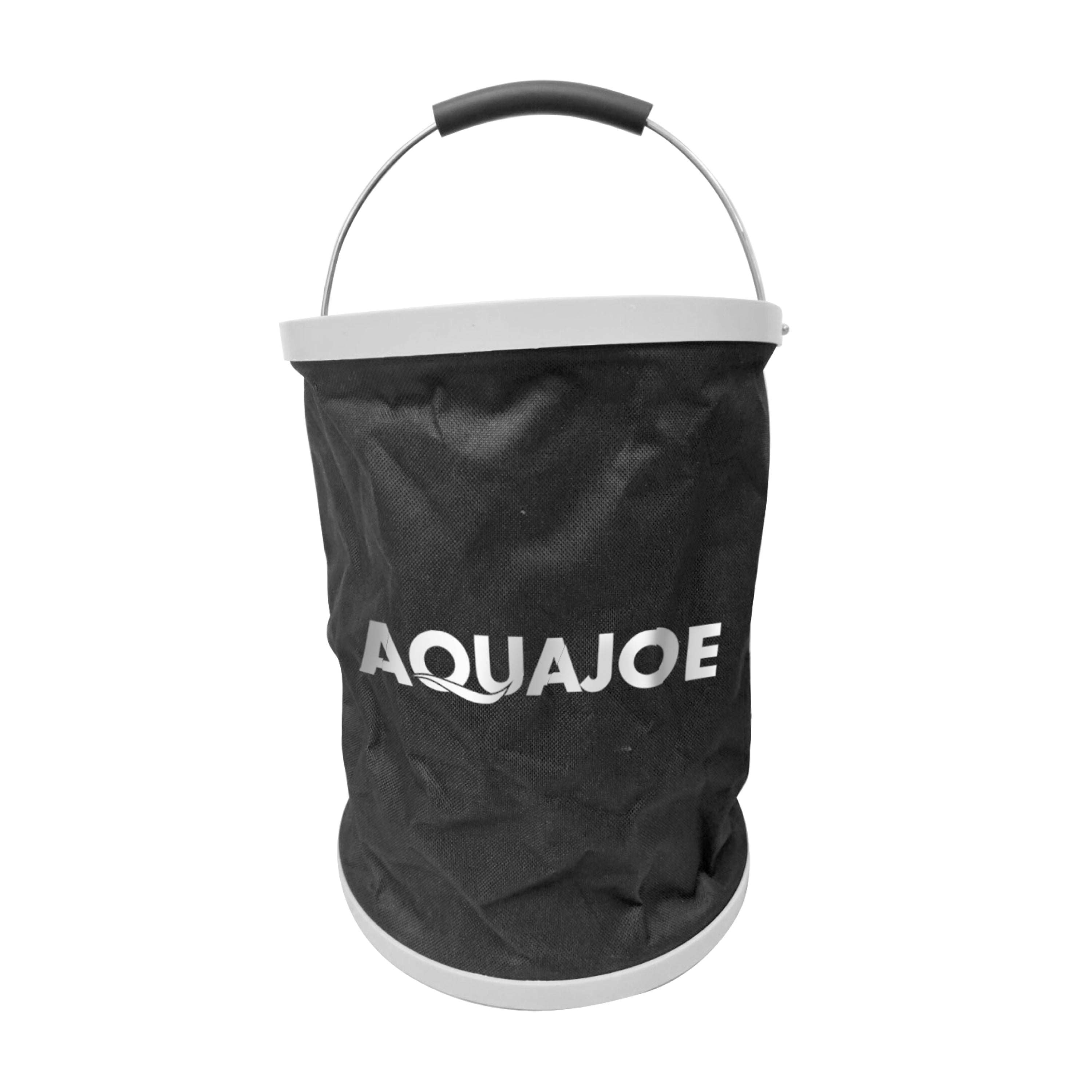 Aqua Joe AJ-FB3-BLK Portable Folding Buckets | Set of 3 | 3.4 Gallon (Black)