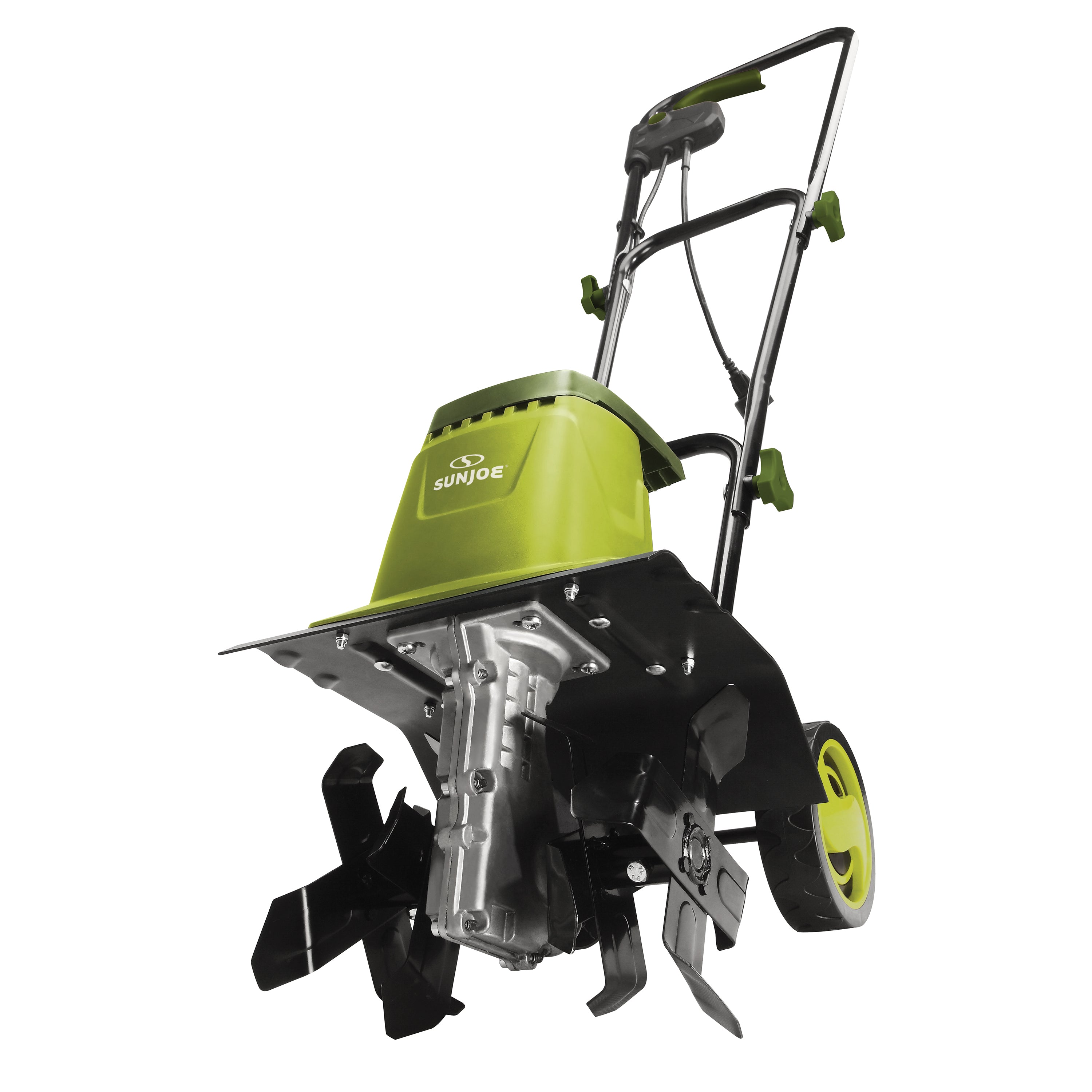 Sun Joe TJ602E Electric Garden Tiller + Cultivator | 12-inch | 8-Amp | 3-Position Height Adjustment