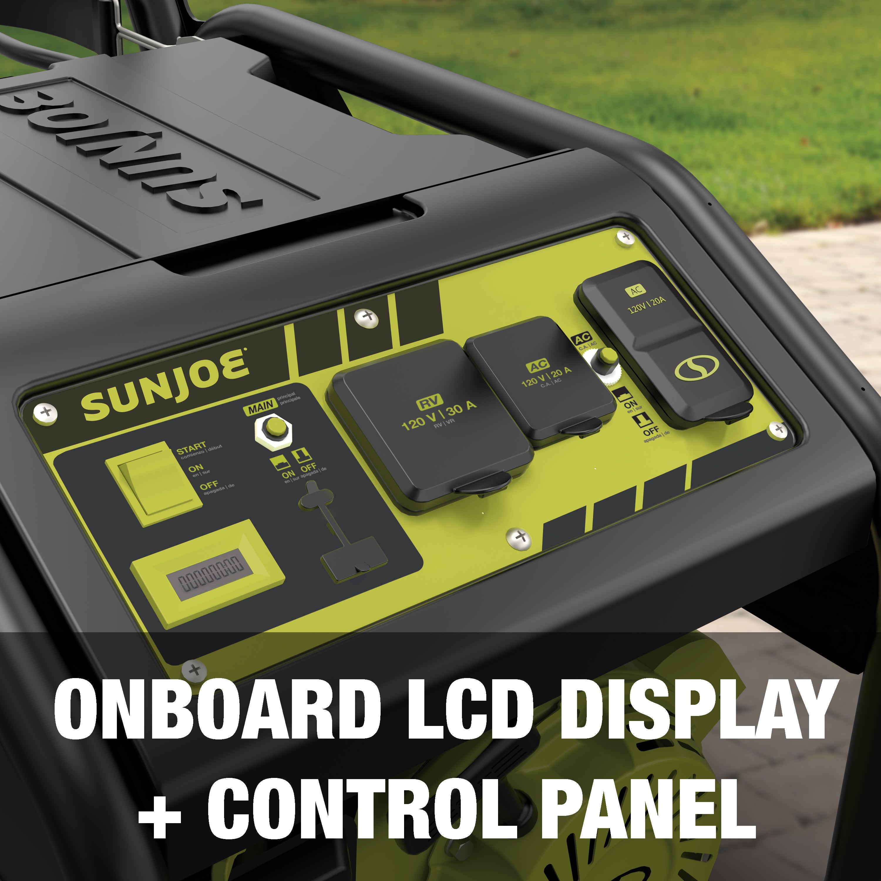 Onboard LCD display and control panel.