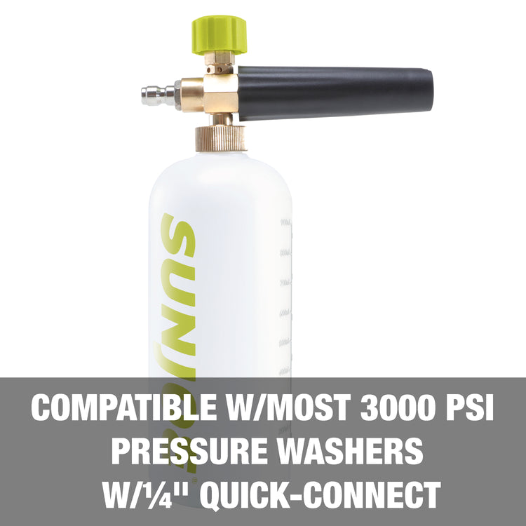 Compatible with most 3000 PSI pressure washers with 1/4-inch quick connect.