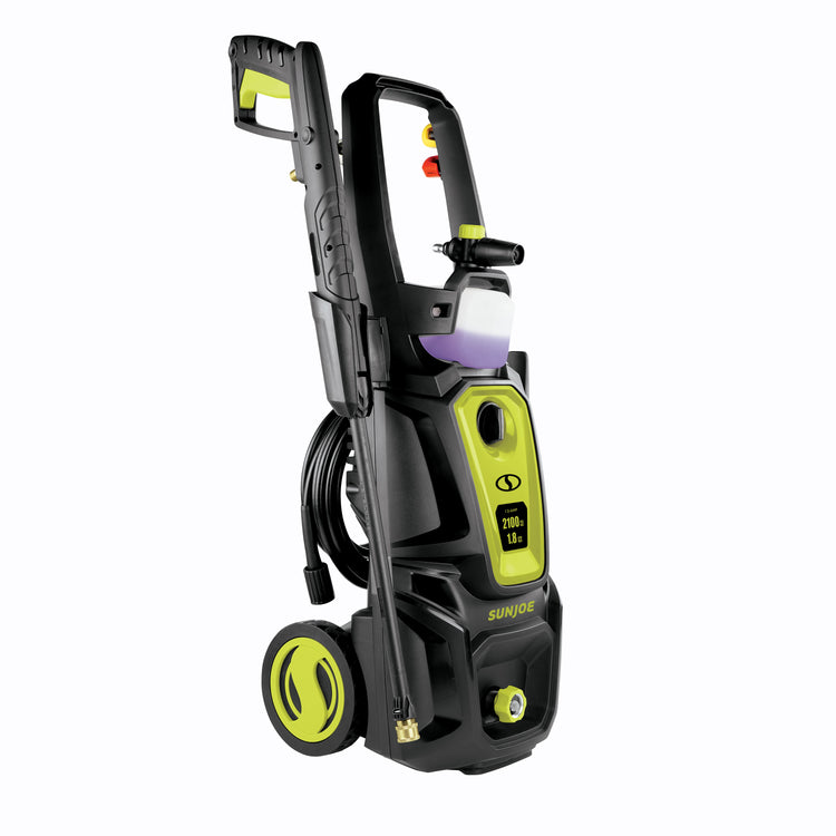 Angled view of the Sun Joe 13-amp 2100 PSI Electric Pressure Washer.