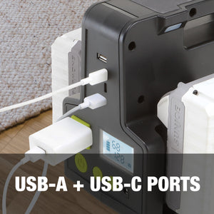 USB-A and USB-C ports.