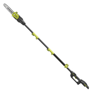 Side view of the Sun Joe 100-volt 10-inch Cordless Modular Pole Chain Saw Kit.