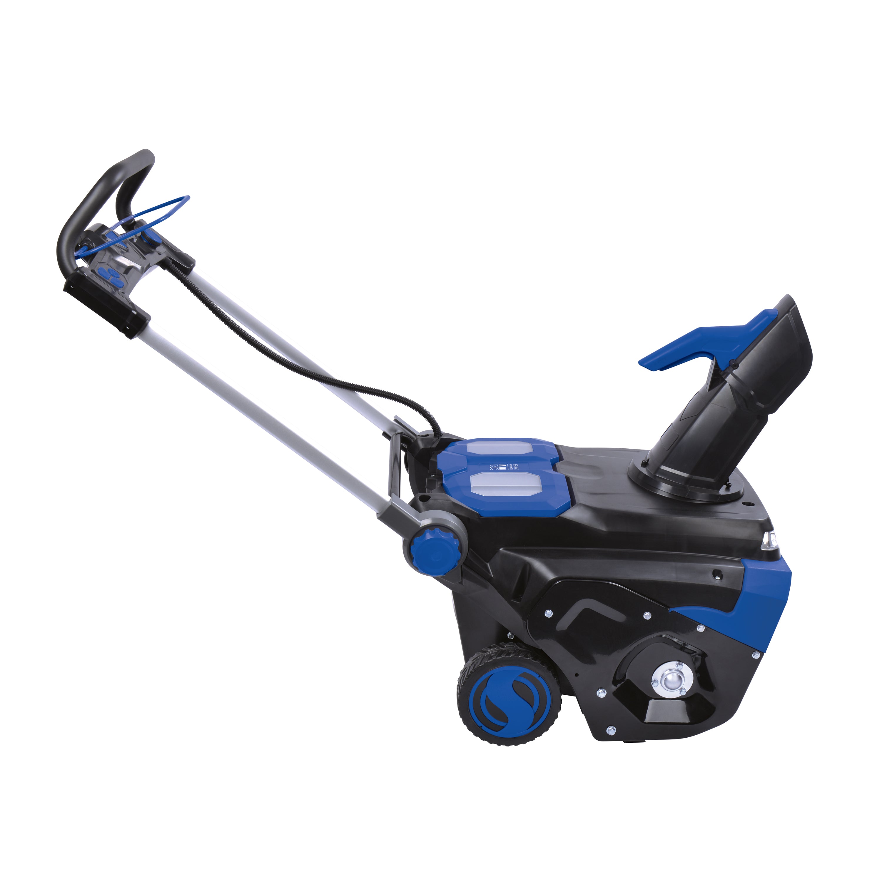 Right-side view of the Snow Joe 100-volt 21-inch Cordless Brushless Variable Speed Single Stage Snow Blower Kit.