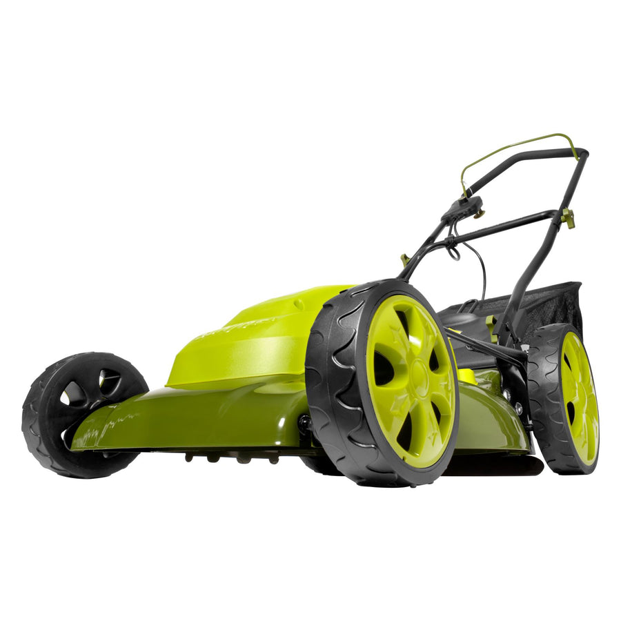 Sun Joe MJ408E angled mower view