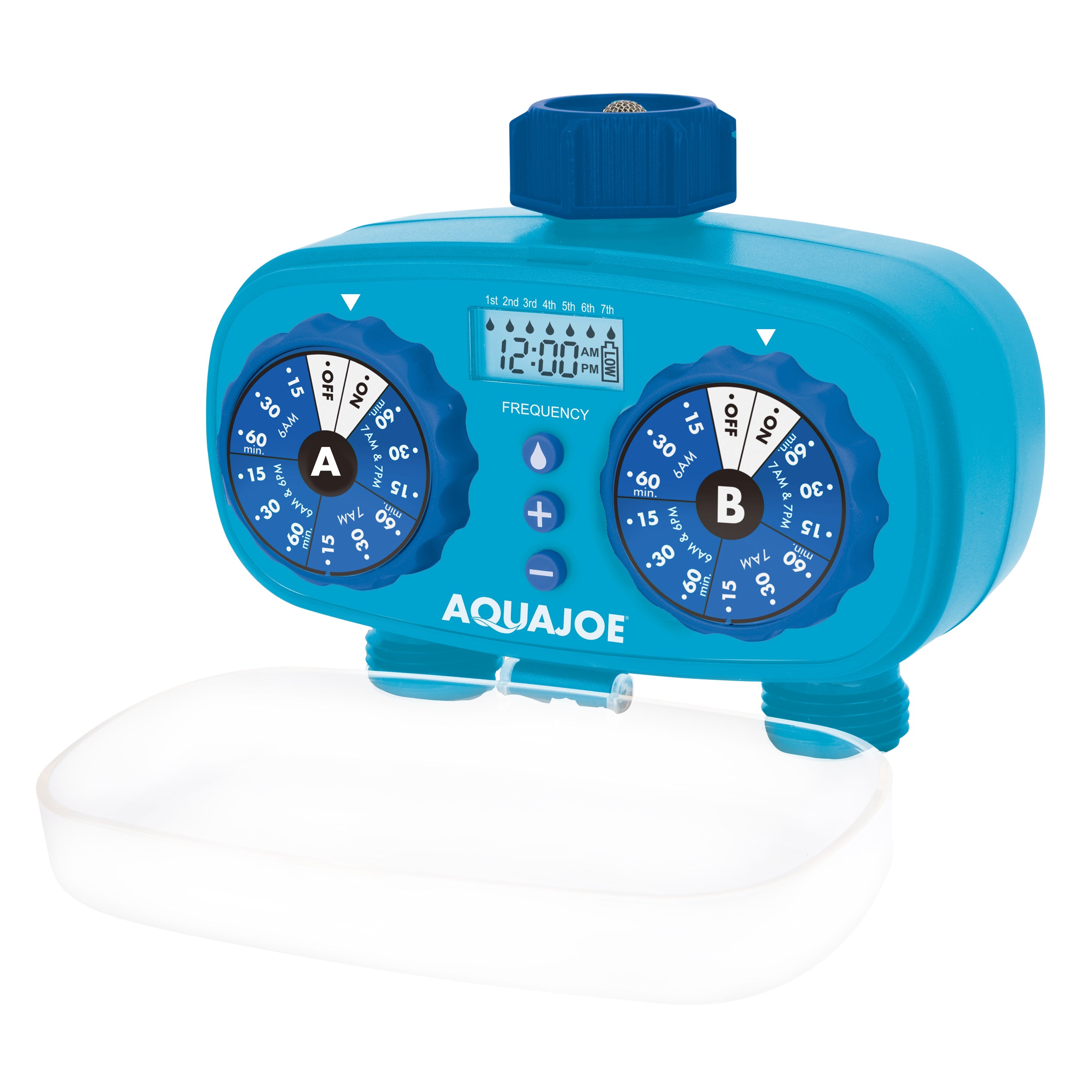 Aqua Joe AJ-ET2Z 2-Zone Electronic Water Timer | Customizable Programs | 2 Connections