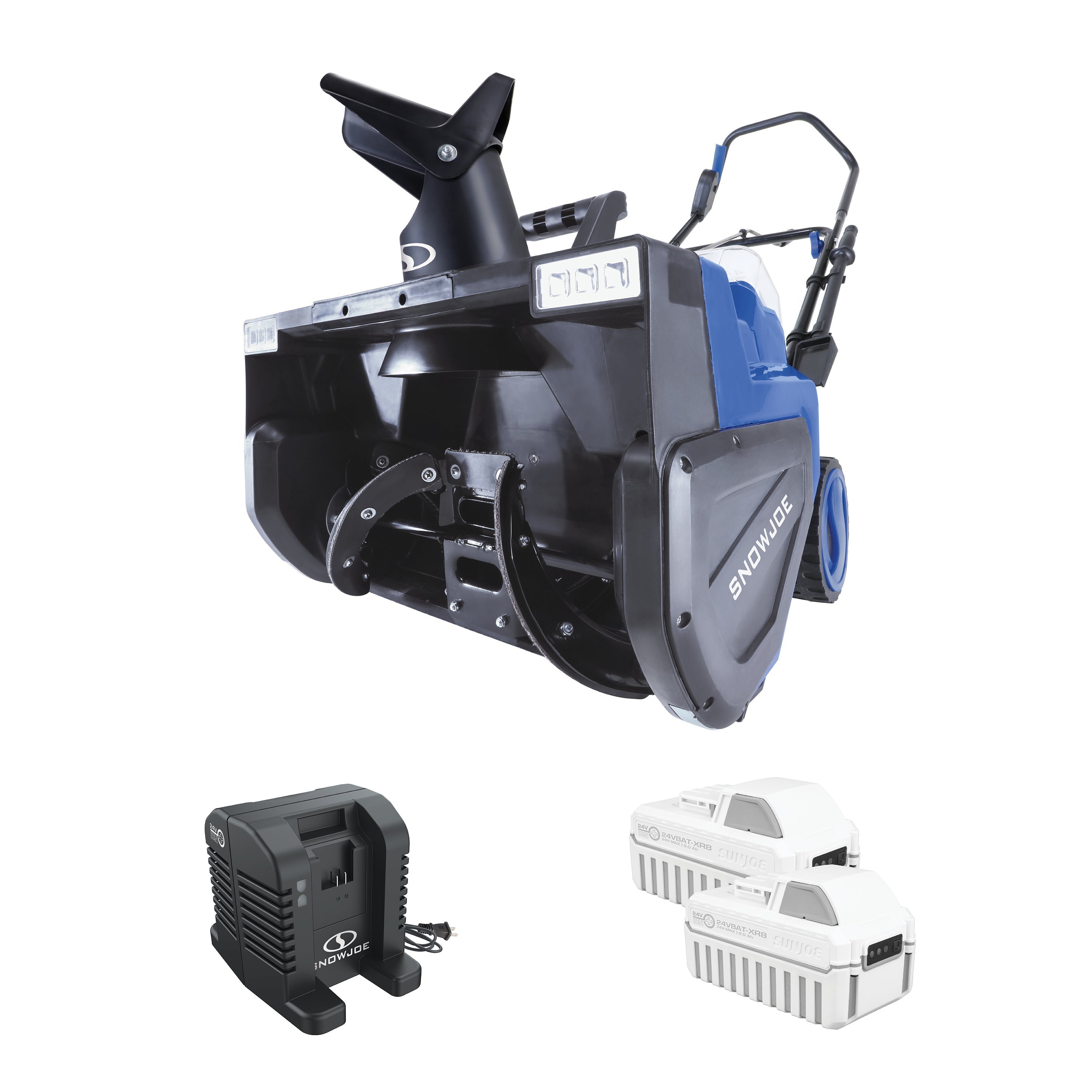 Snow Joe 24V-X2-SB22 48-Volt* MAX IONMAX Cordless Single-Stage Snow Blower Kit | 22-Inch | Brushless 1600W Motor | W/ 2 x 8.0-Ah High Performance Batteries + High Speed Dual Port Charger