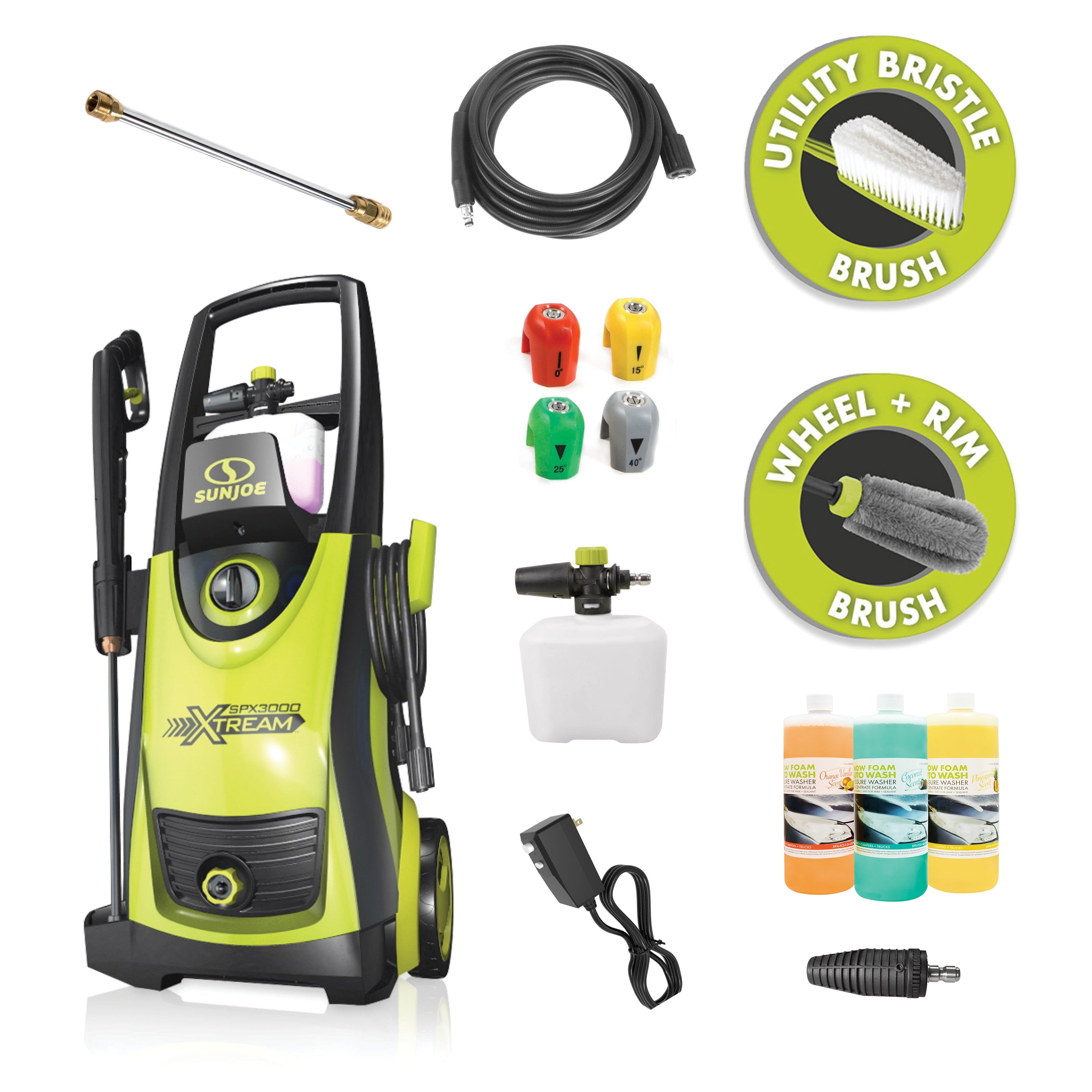 Sun Joe SPX3000®-XT1-MP4 XTREAM Clean Electric Pressure Washer | 13-Amp | Most Popular Accessory Bundle| XTREAM Triple Action Power